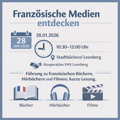 Französische Medien in der Stadtbücherei Leonberg vorgestellt